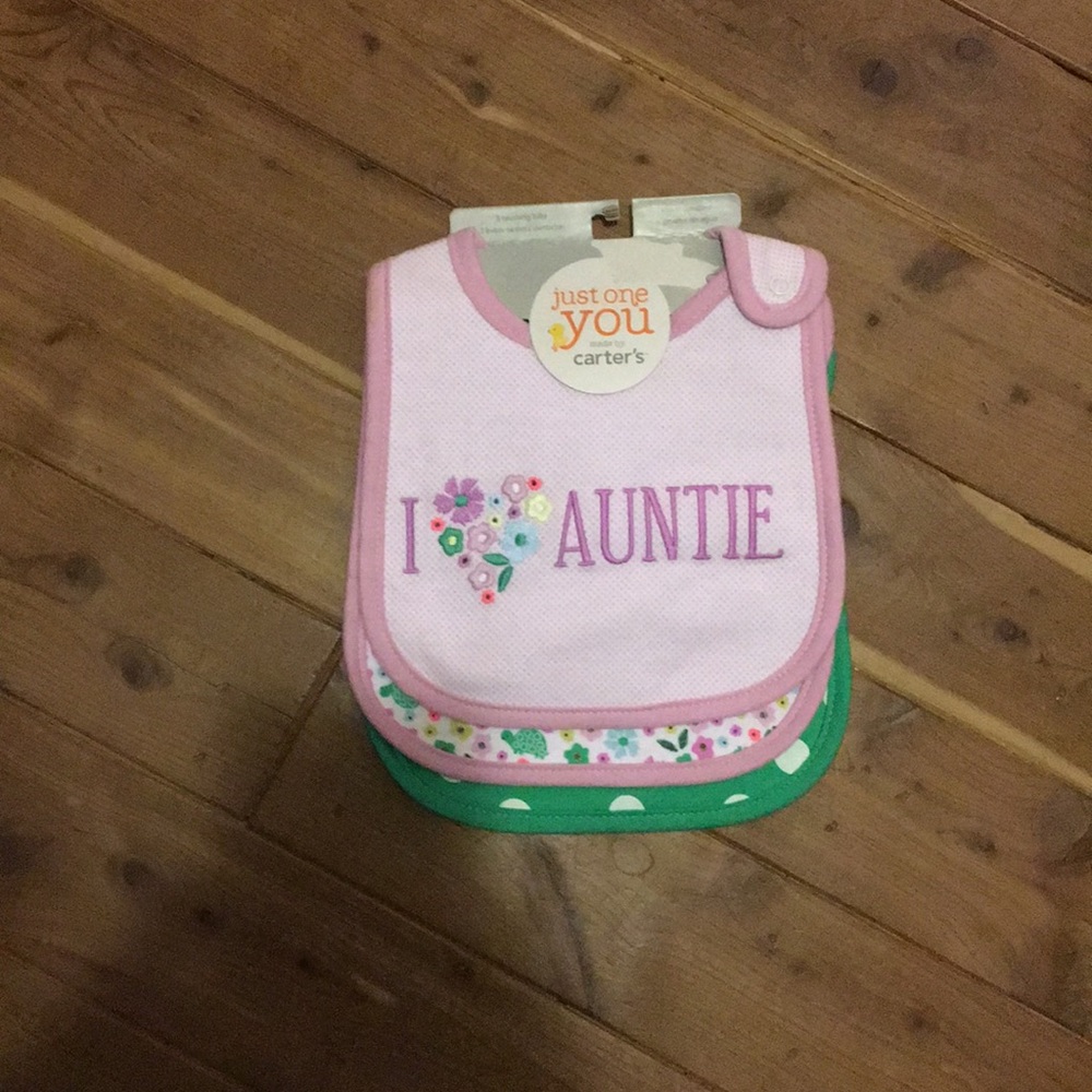 Set of three teething bibs